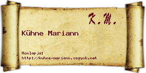 Kühne Mariann névjegykártya