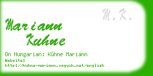 mariann kuhne business card