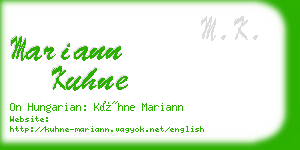 mariann kuhne business card